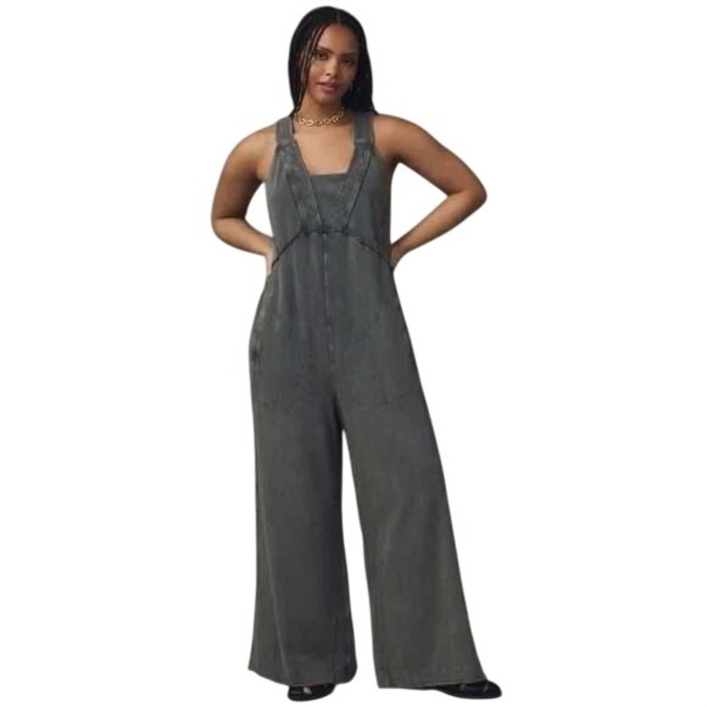 Anthro Daily Practice The Palmra Jumpsuit‎ Gray Black S